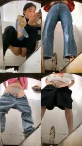 牛逼坑神大学附近沟渠女厕正面全景偸拍
